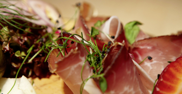 Nahaufnahme Schinkenscheiben