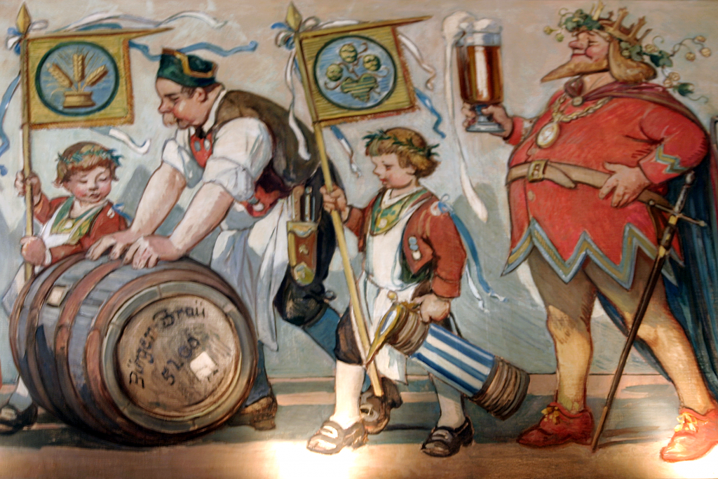 Gemälde Fasslroller Gambrinus