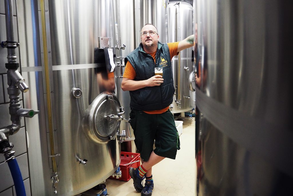 Giesinger Bräu Tanks mit Steffen