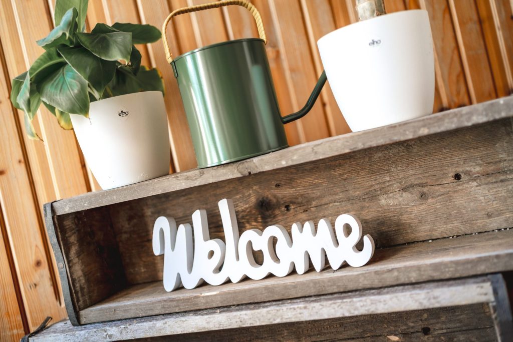 Schild Welcome
